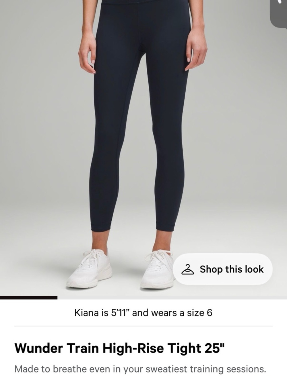 Lululemon Wunder Train High-Rise Tight 25" - Size 4 NAVY